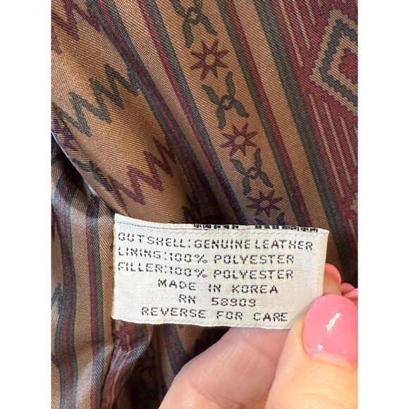 Roundtree & Yorke Vintage Leather Jacket Men's Size Large Black Full Zip Moto - Picture 5 of 7